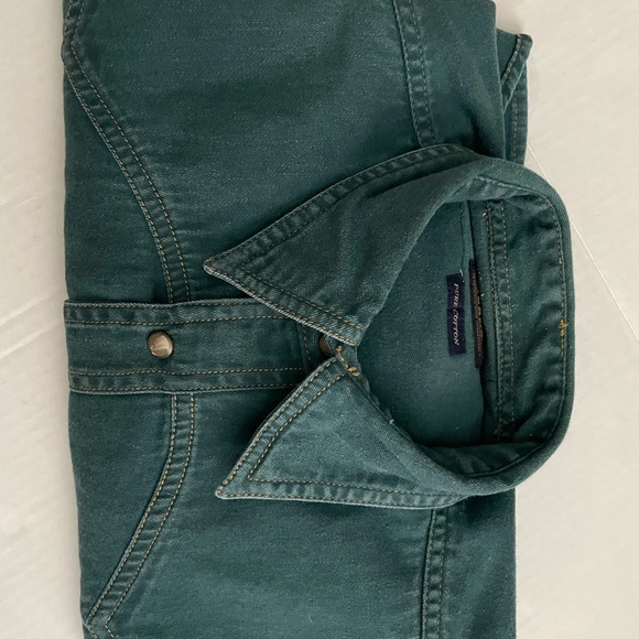 Mens Green Denim Shirt Size L - Picture 2 of 3